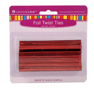 Red Metallic Twist Ties