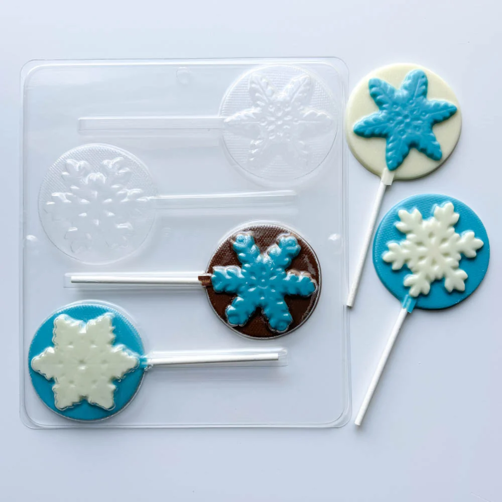 Round Snowflake Pop Chocolate Mold