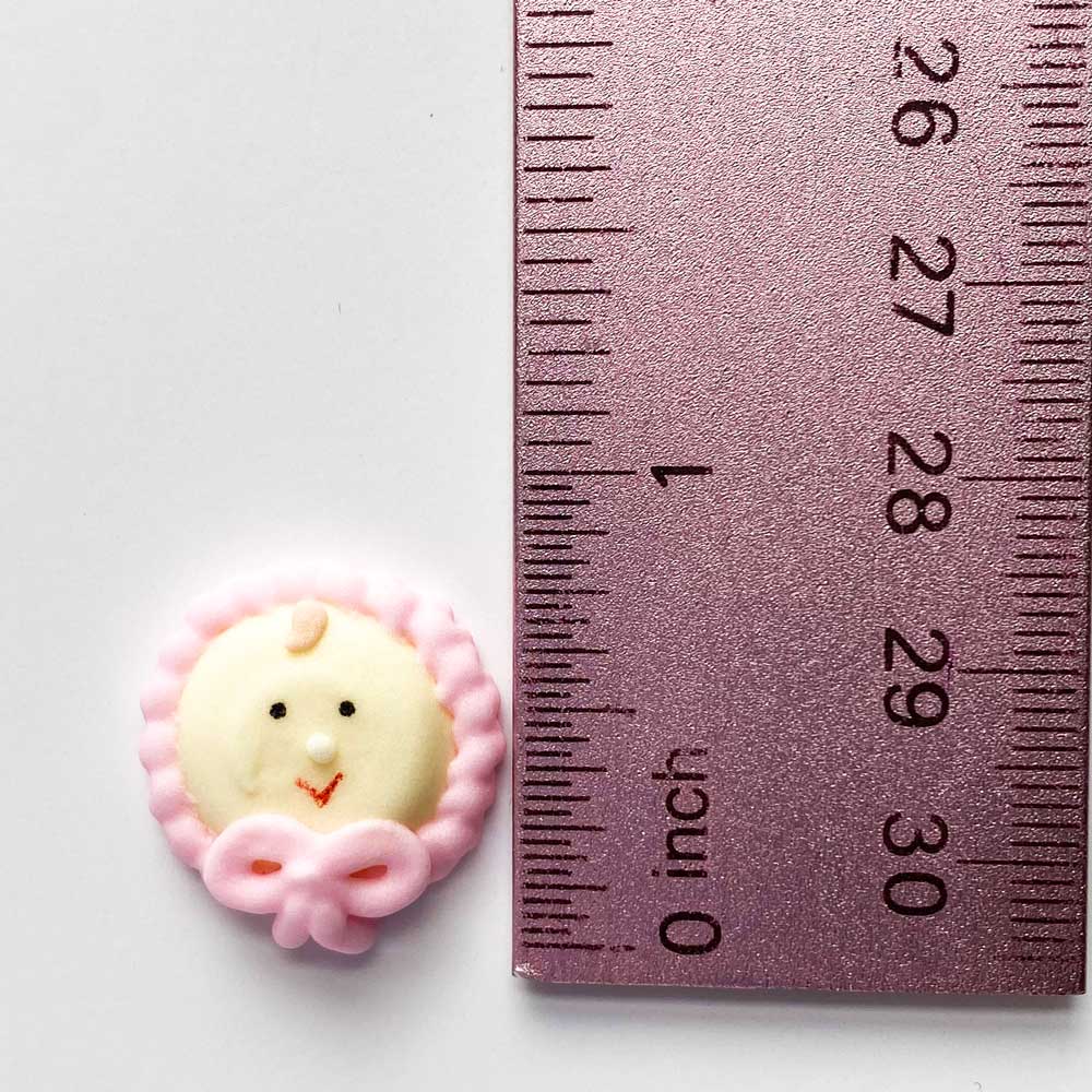 Royal Icing Baby Girl Face With Bonnet - Image 2