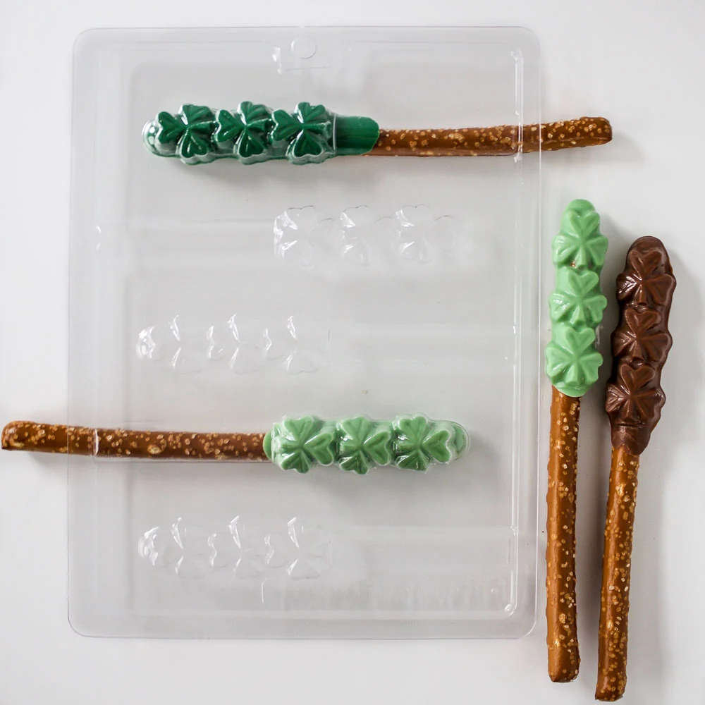 Shamrock Pretzel Rod Chocolate Mold