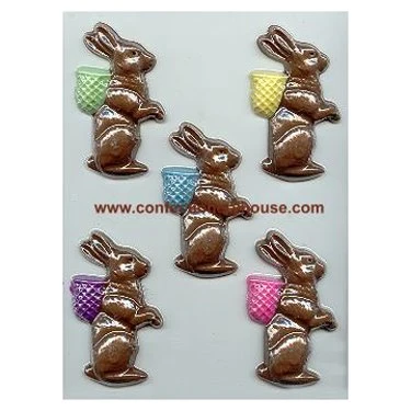 Side View Bunny With Basket Candy Mold