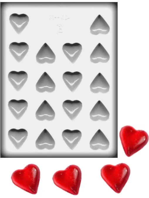 Small 1 1/4" Hearts Hard Candy Mold