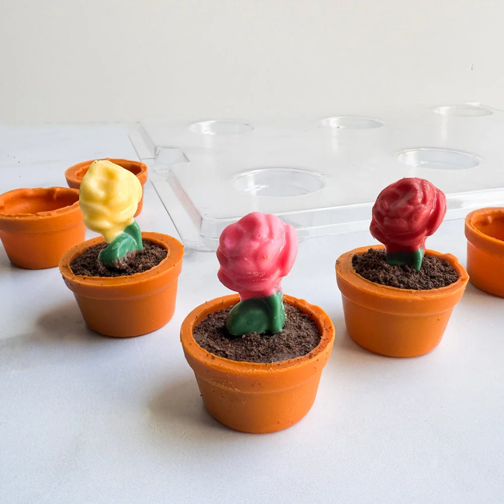 Small Flower Pot Candy Molds - Image 2