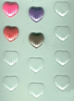 Small Lined Hearts Candy Mold