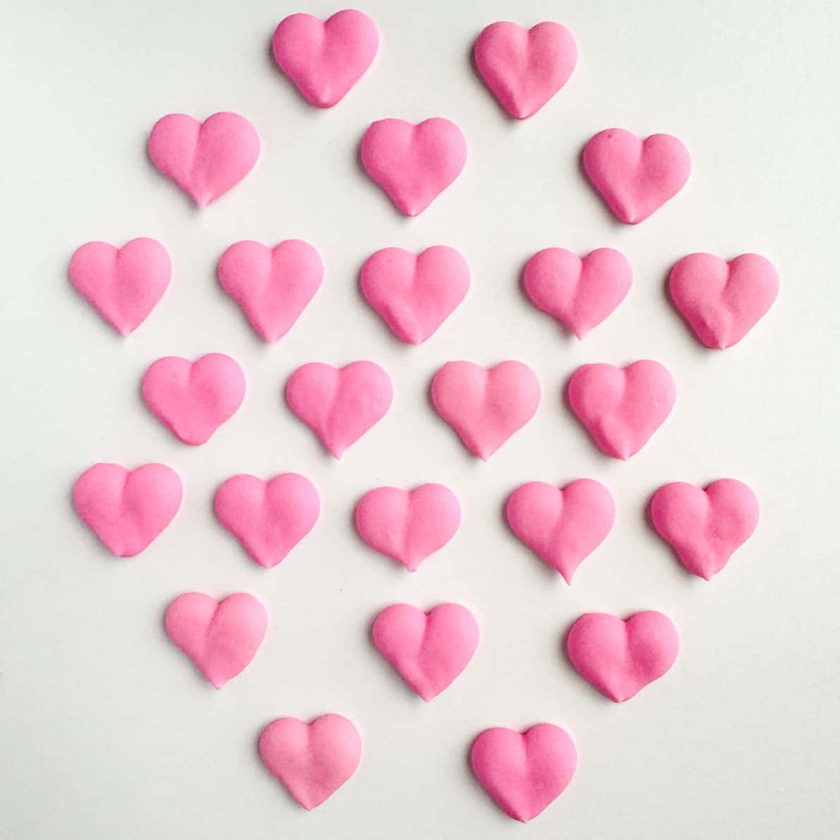 Small Pink Royal Icing Hearts