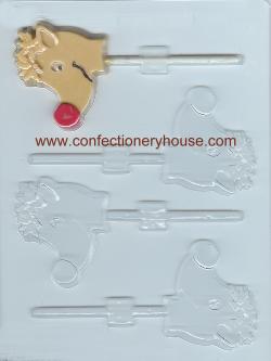 Small Reindeer Head Pop Candy Mold