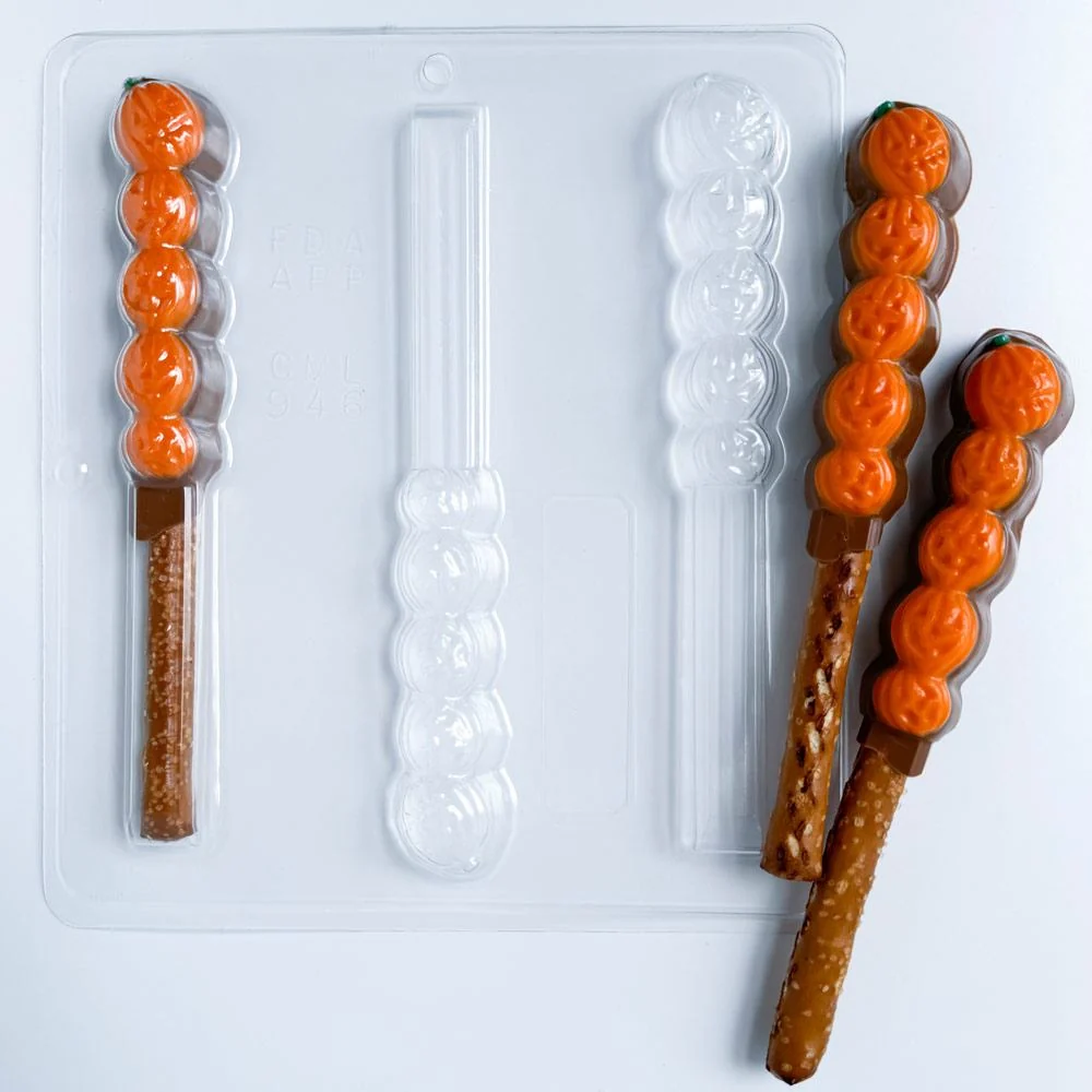 Stacked Pumpkins Pretzel Rod Candy Mold