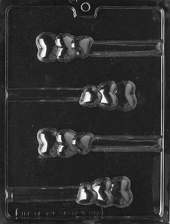 Triple Hearts Pretzel Candy Mold