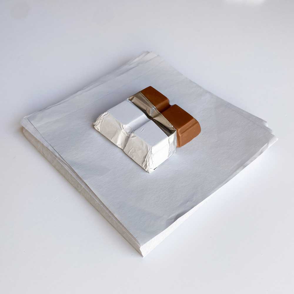 4x4 inch White Foil Candy Wrappers - Image 2