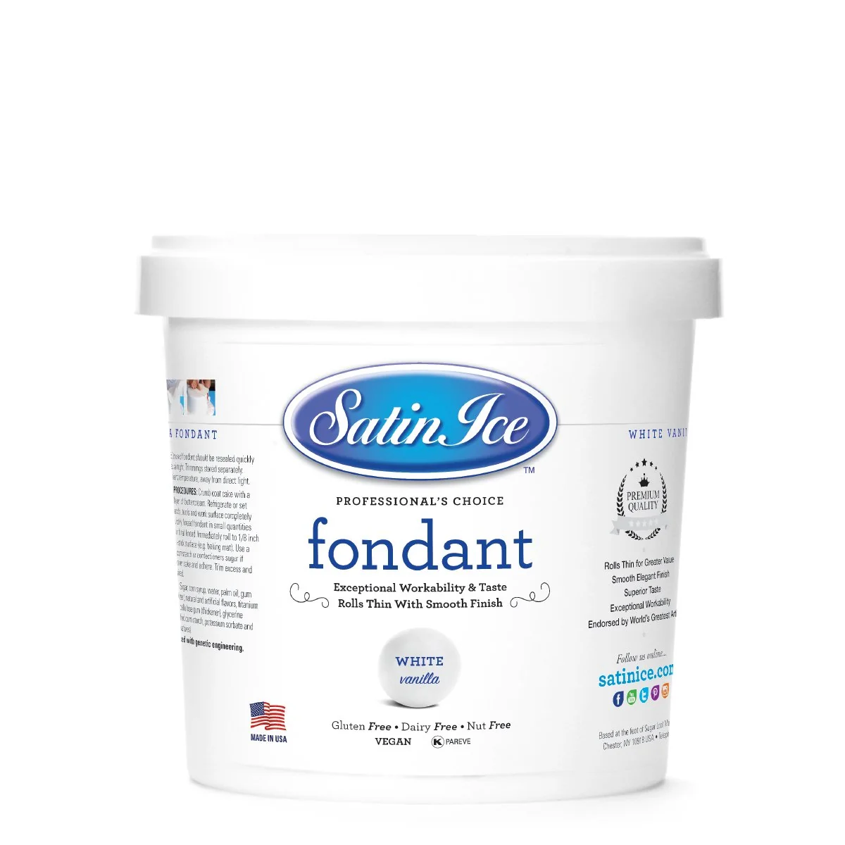 White Fondant 2 Lbs. Satin Ice